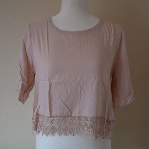 Abercrombie Top with Crochet Trim